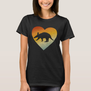 Distress Heart Retro Stil Manar Kvinnor Aardvark T Shirt