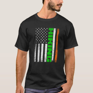 Distress Hiking American Flagga Funny St Patricks T Shirt