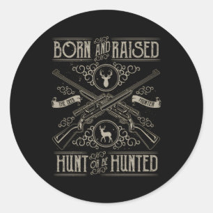 Distress Hjort Hunter Rifle Hunting Runt Klistermärke