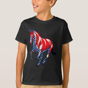 Distress Horse Usa American Flagga Horseba T Shirt