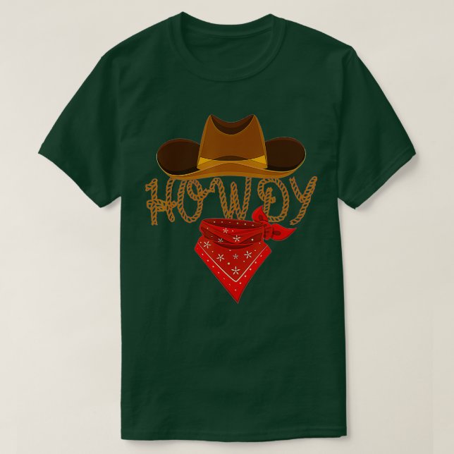 Distress Howdy Cowboy T Shirt (Design framsida)