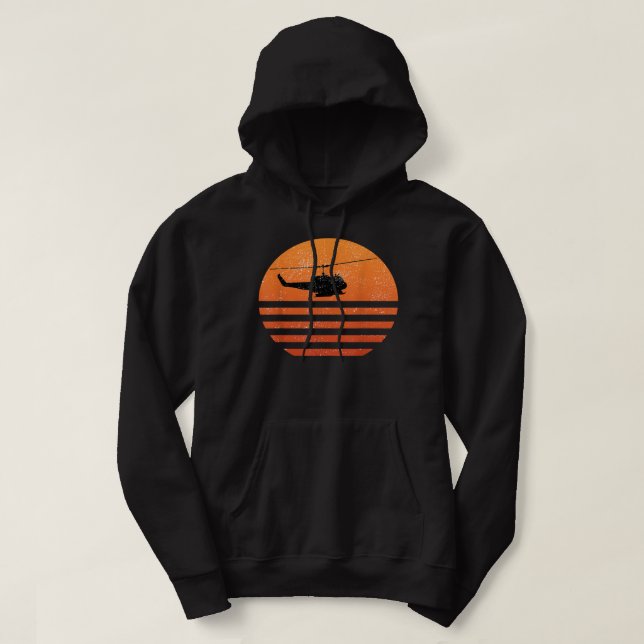 Distress Huey Helicopter UH-1 Vietnam Krig Vetera Hoodie (Design framsida)