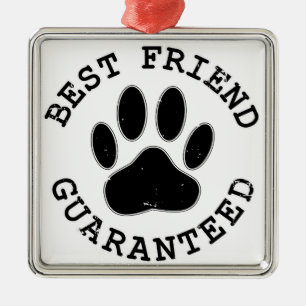 Distress Hund Best Friend Garanteed Julgransprydnad Metall