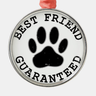 Distress Hund Best Friend Garanteed Julgransprydnad Metall