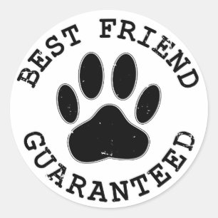 Distress Hund Best Friend Garanteed Runt Klistermärke