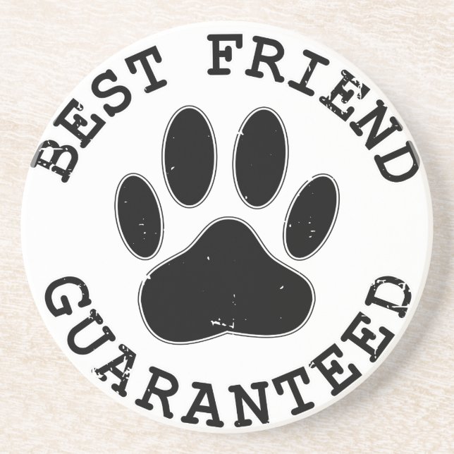 Distress Hund Best Friend Garanteed Underlägg Sandsten (Framsidan)