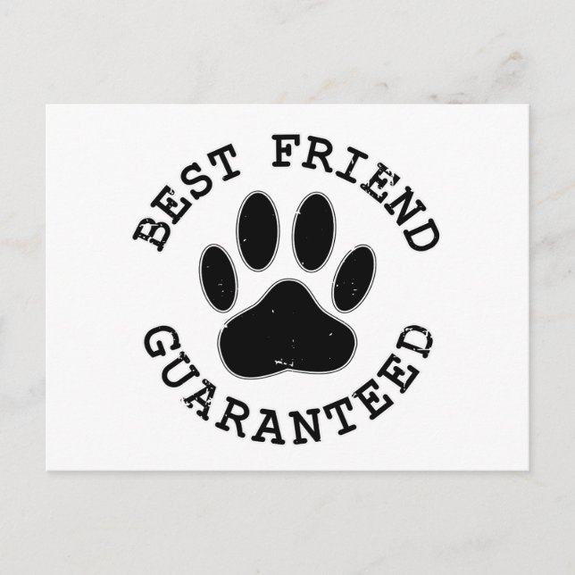 Distress Hund Best Friend Garanteed Vykort (Framsida)