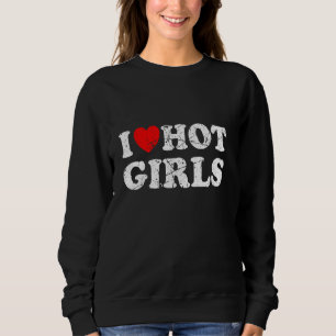 Distress i Heart Hett Girls I Kärlek Hett Girls T Shirt