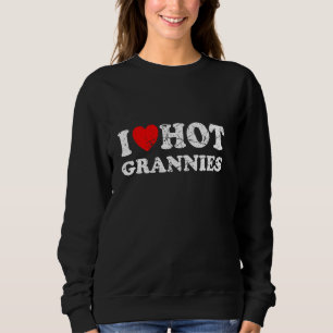 Distress I Heart Hett Grannies I Kärlek Hett Grann T Shirt