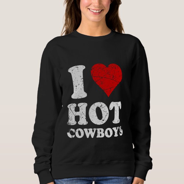 Distress I Kärlek Hett Cowboys T Shirt (Framsida)
