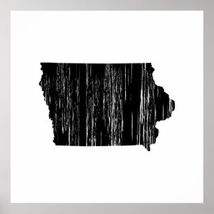 Distress Iowa State-kontur Poster