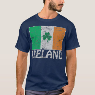 Distress Ireland Flagga Shamrock Coola Irish Manar T Shirt
