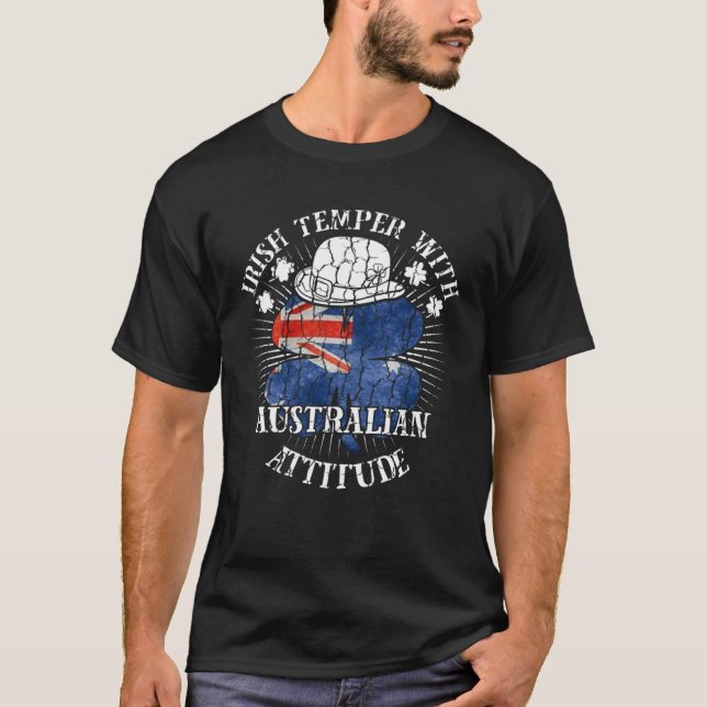 Distress Irish Australian Attitude Patriotic Sha T Shirt (Framsida)