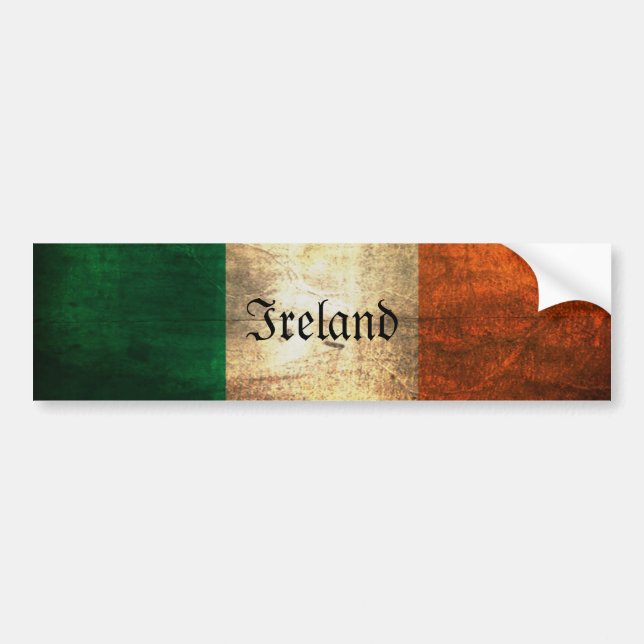 Distress Irish Flagga Bildekal (Framsidan)