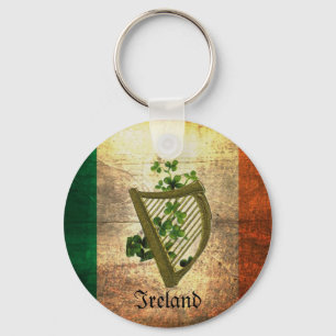 Distress Irish Flagga Nyckelring