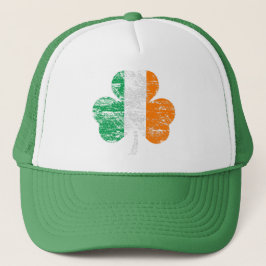 Distress Irish Flagga Shamrock Truckerkeps