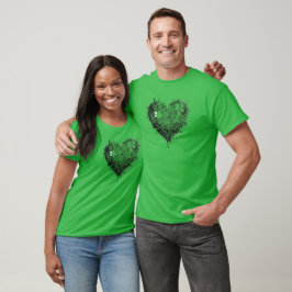 Distress Irish Shamrock Heart T-Shirt