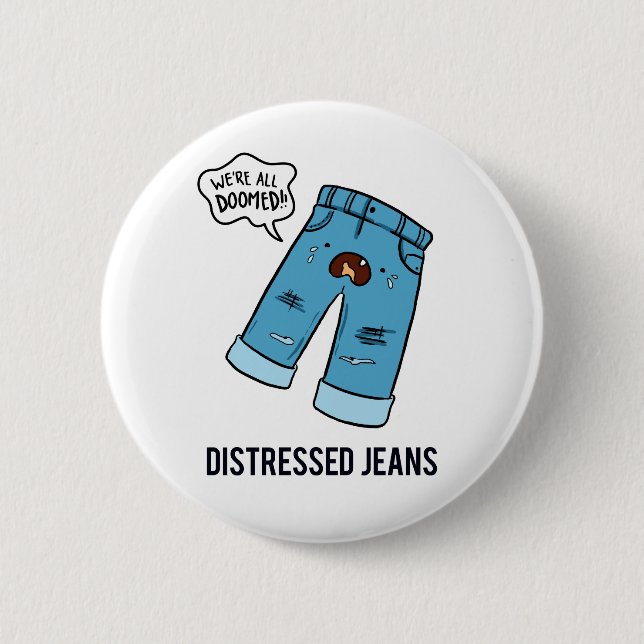 Distress Jeans Mode Pun Button Pin Knapp (Framsida)