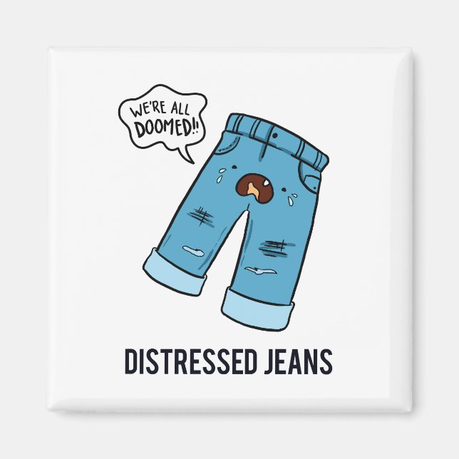 Distress Jeans Mode Pun Magnet (Framsidan)