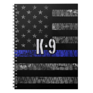 Distress K-9 Unit Police Flagga Anteckningsbok