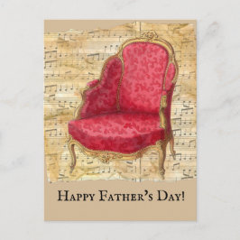 Distress Lakan Music Victorian-ordförande Fars dag Vykort