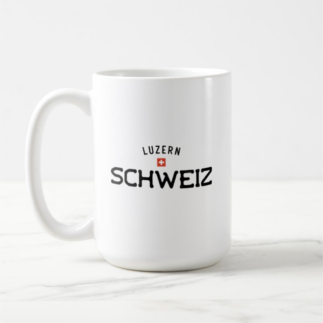 Distress Luzern Schweiz (Lucerne Schweiz) Kaffemugg (Vänster)