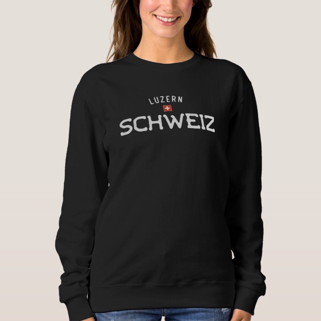Distress Luzern Schweiz (Lucerne Schweiz) T Shirt (Framsida)