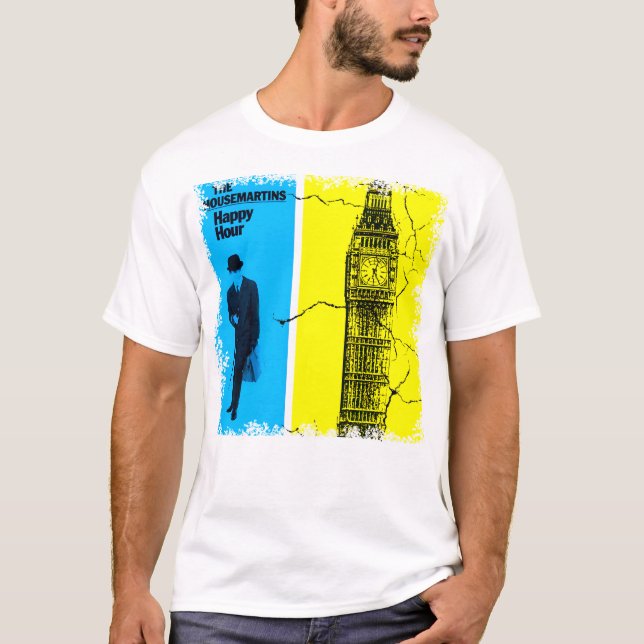 Distress Lycklig Hour T Shirt (Framsida)