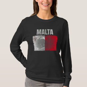 Distress Malta Flagga Graphics För manar Women Kid T Shirt