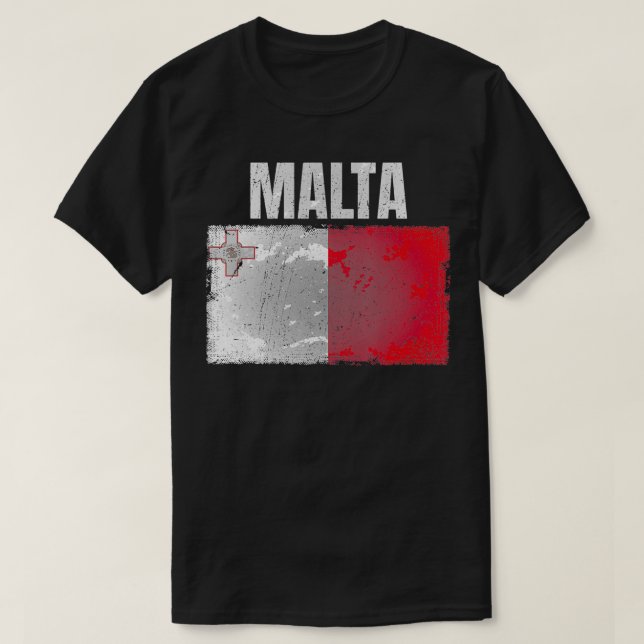 Distress Malta Flagga Graphics för manar Women Kid T Shirt (Design framsida)