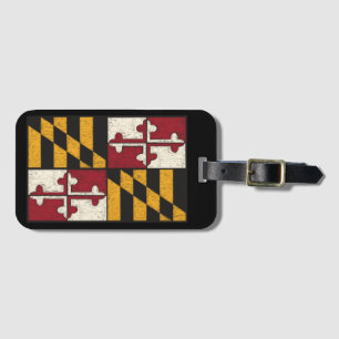 Distress Maryland Flagga Luggage Tag Bagagebricka