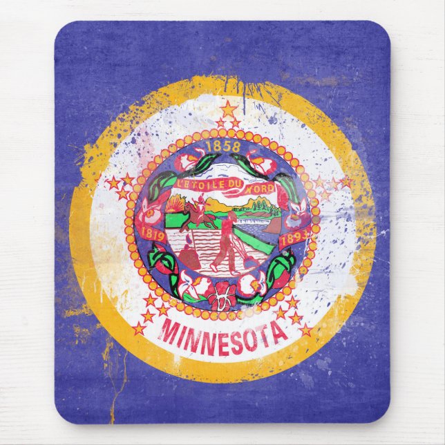 Distress Minnesota Statlig flagga Musmatta (Framsidan)