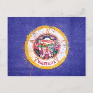 Distress Minnesota Statlig flagga Vykort