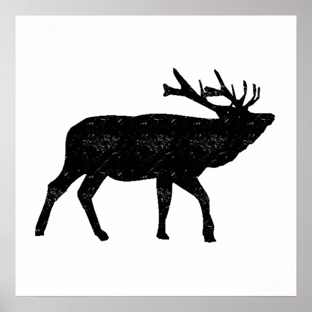 Distress Moose Silhouette Poster (Framsidan)