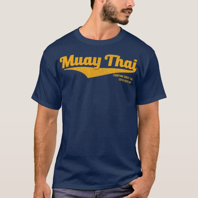 Distress Muay Thai Kickboxing TShirt MMA BJJ T Shirt (Framsida)