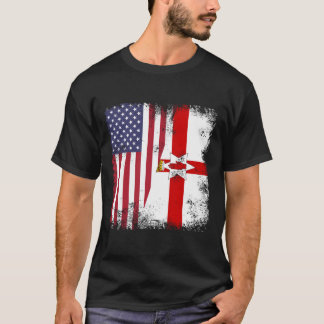 Distress Nordirland USA flagga Northern Iris T Shirt