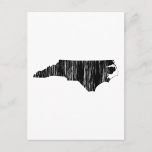 Distress North Carolina State Outline Vykort