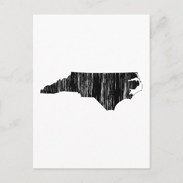 Distress North Carolina State Outline Vykort (Framsida)
