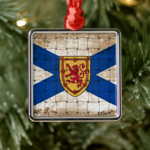 Distress Nova Scotia Flagga Julgransprydnad Metall