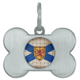 Distress Nova Scotia Flagga Namnbricka Husdjur
