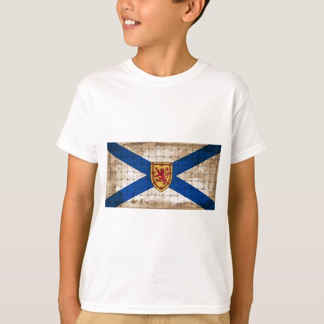 Distress Nova Scotia Flagga Tee Shirt (Framsida)