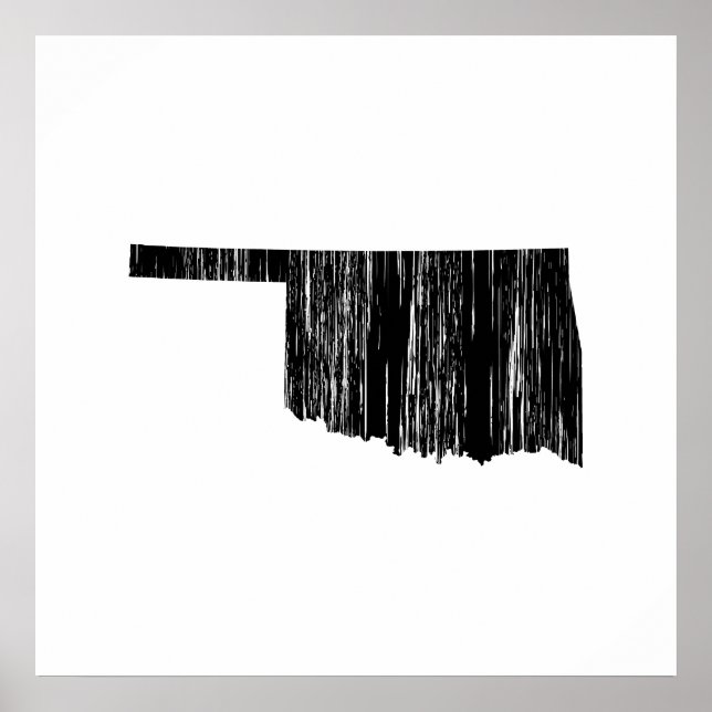 Distress Oklahoma State Outline Poster (Framsidan)
