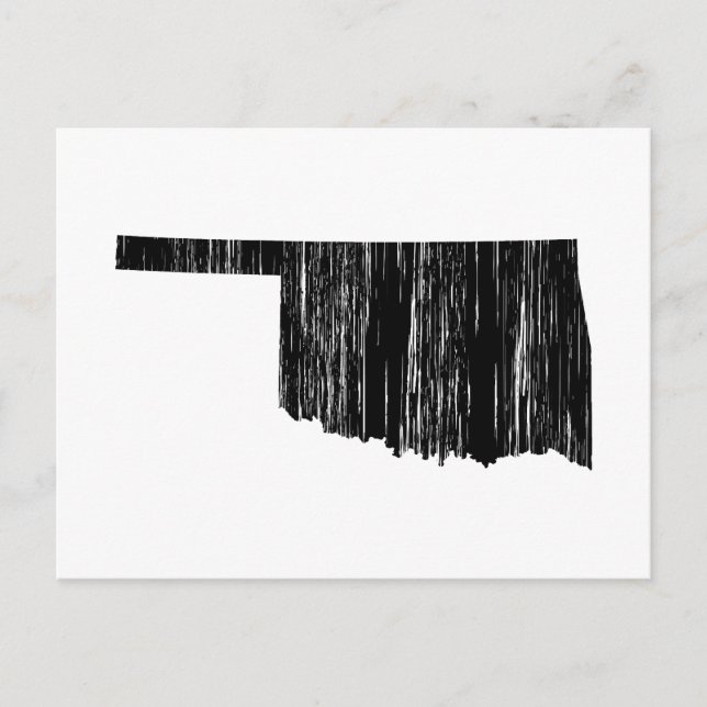 Distress Oklahoma State Outline Vykort (Framsida)
