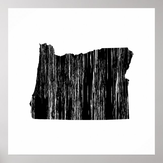 Distress Oregon State-kontur Poster (Framsidan)