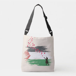 Distress Palestinian Flagga Crossbody Tote Bag Axelväska