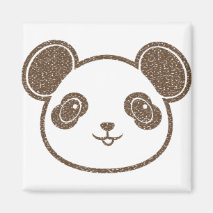Distress Panda Bear Magnet