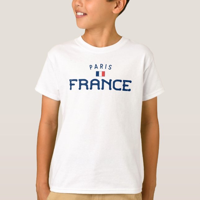 Distress Paris Frankrike Boys" T Shirt (Framsida)