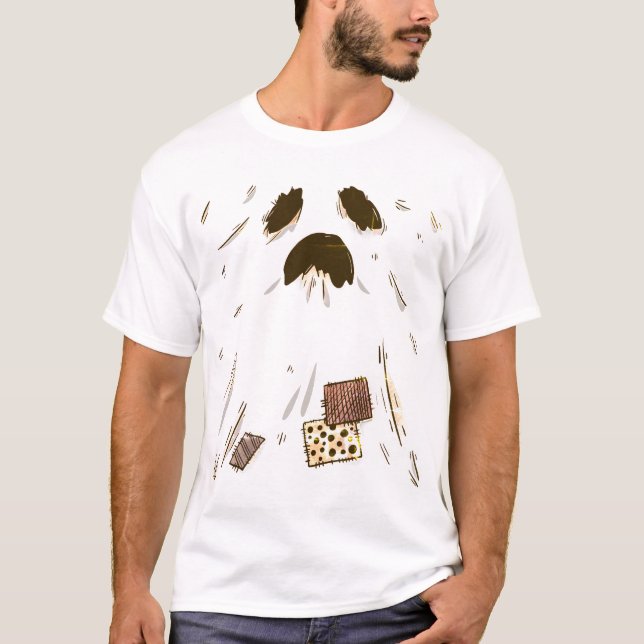 Distress Patchwork Ghost T Shirt (Framsida)