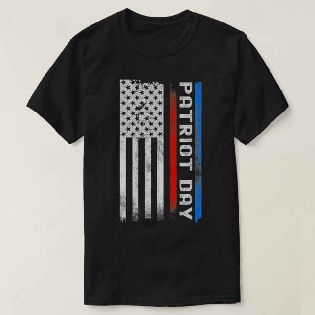 Distress Patriot Day American Flagga T Shirt (Design framsida)