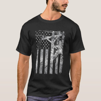 Distress Patriotic Electrical Cable Line American T Shirt
